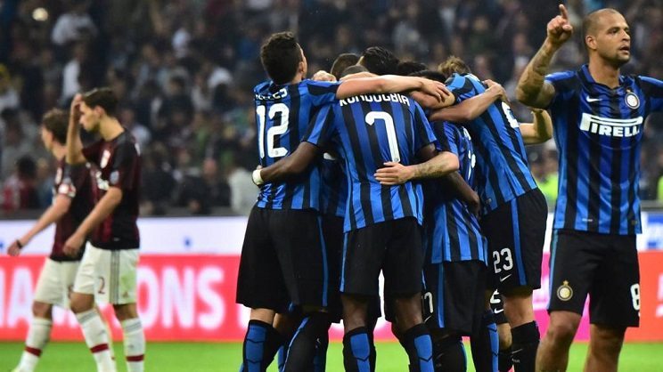 جانب من مباراة انتر ميلان و اسي ميلان