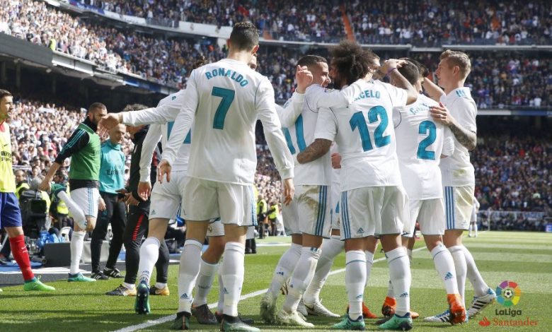 احتفال لاعبي ريال مدريد بهدف رونالدو