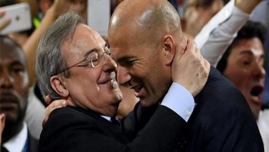 بيريز رئيس ريال مدريد مع زيدان