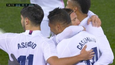 هدف ريال مدريد الاول في مرمى ألافيس 1-0 تعليق عصام الشوالي
