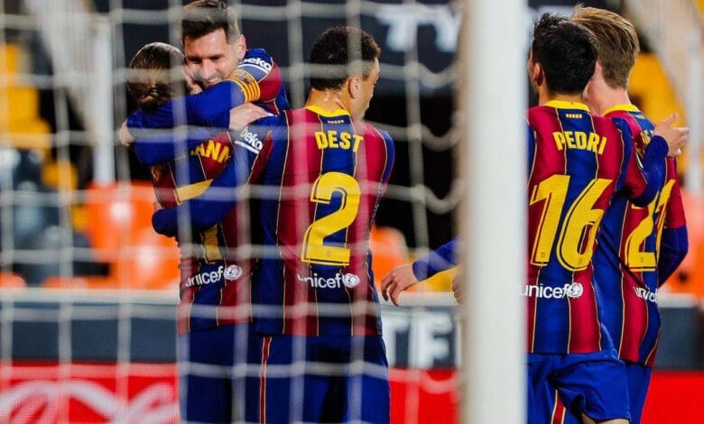 برشلونة بعد الفوز على خيتافي