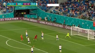 هدف لوكاكو في مرمى روسيا 1-0 يورو 2020