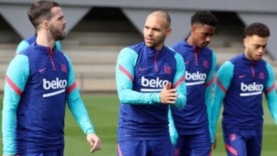 مارتن برايثويت في تدريبات برشلونة