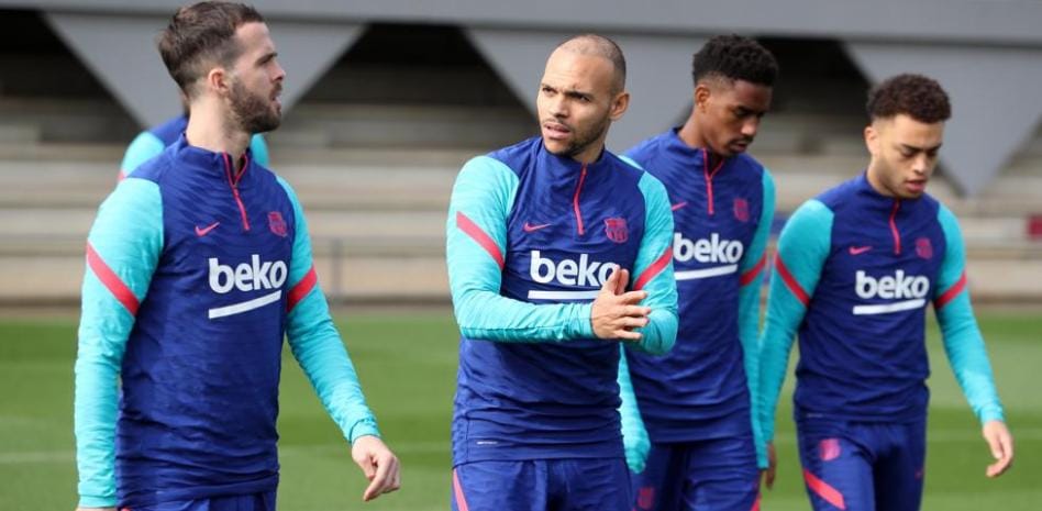 مارتن برايثويت في تدريبات برشلونة