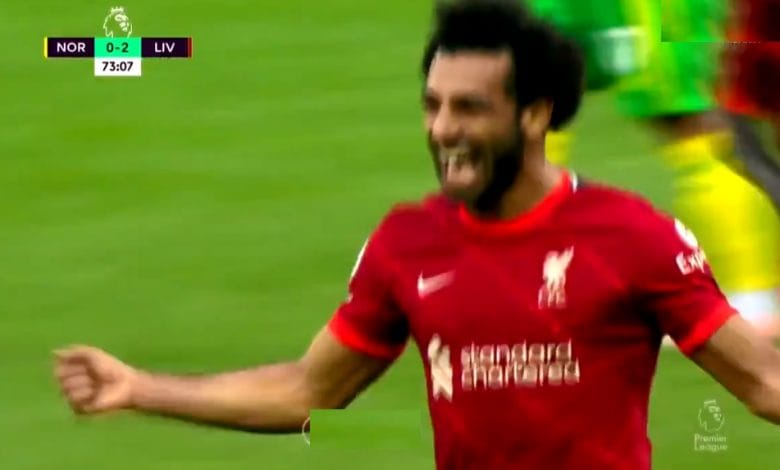 هدف محمد صلاح في مرمى نوريتش سيتي اليوم