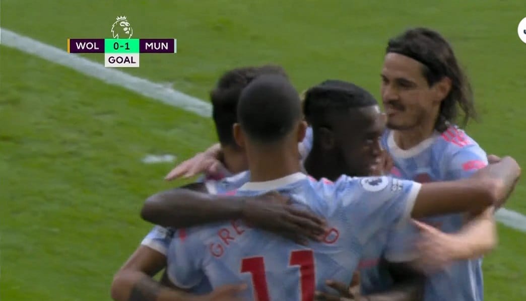 هدف مانشستر يونايتد الاول ضد وولفرهامبتون 1-0 الدوري الانجليزي