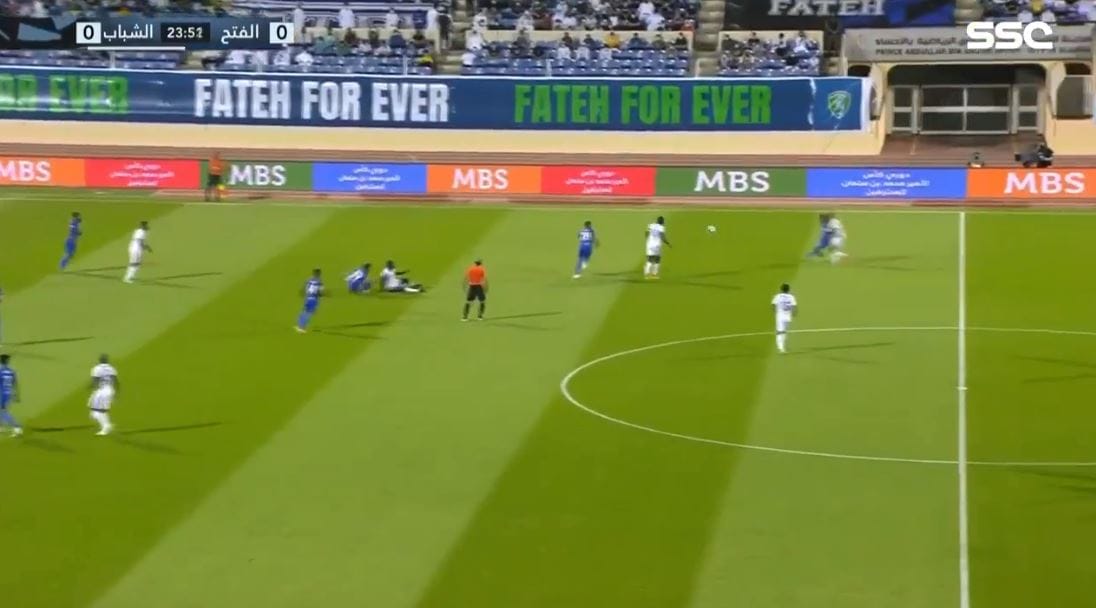 هدف الفتح الاول ضد الشباب 1-0 الدوري السعودي