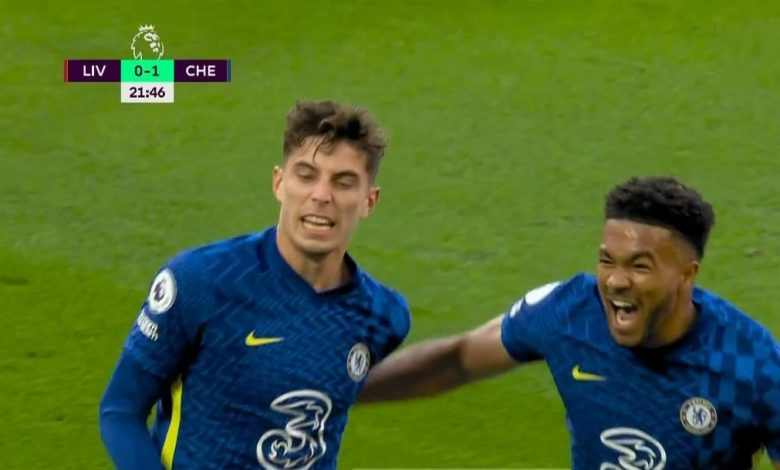 هدف تشيلسي الاول ضد ليفربول 1-0 الدوري الانجليزي