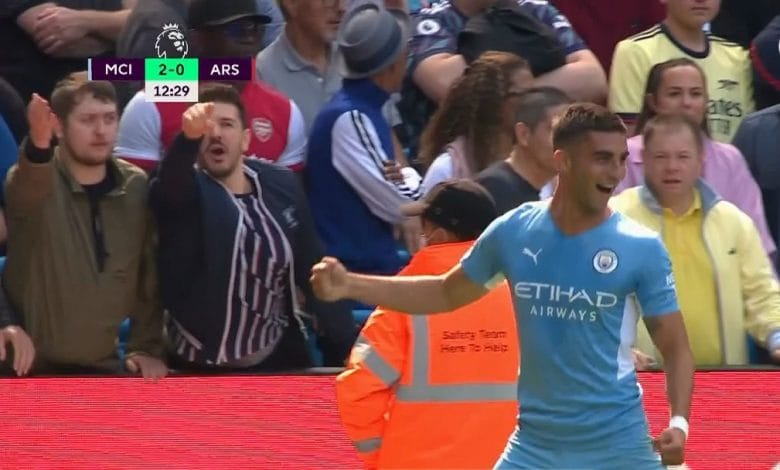 هدف مانشستر سيتي الثاني ضد ارسنال 2-0 الدوري الانجليزي