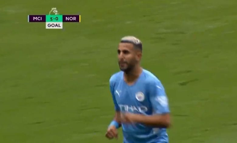 هدف رياض محرز ضد نوريتش سيتي 5-0 الدوري الانجليزي