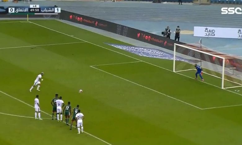 هدف الشباب الثاني ضد الاتفاق 2-0 الدوري السعودي