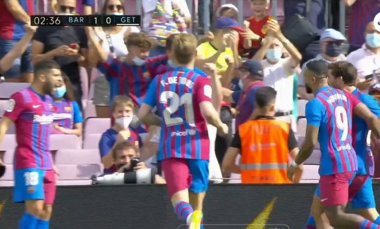 هدف برشلونة الاول ضد خيتافي 1-0 الدوري الاسباني
