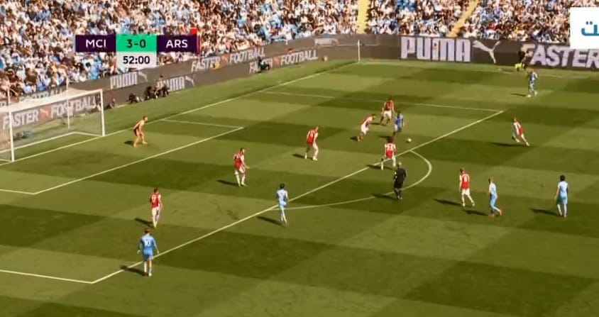 هدف مانشستر سيتي الرابع ضد ارسنال 4-0 الدوري الانجليزي