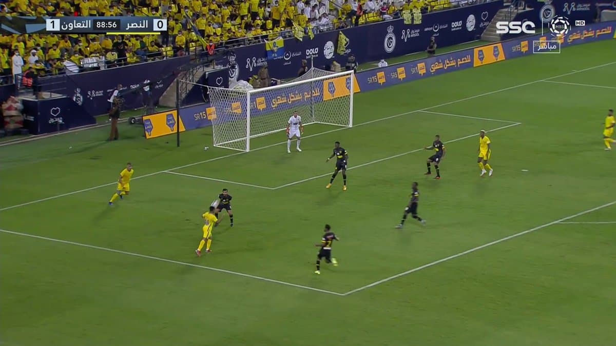 هدف النصر الاول ضد التعاون 1-1 الدوري السعودي
