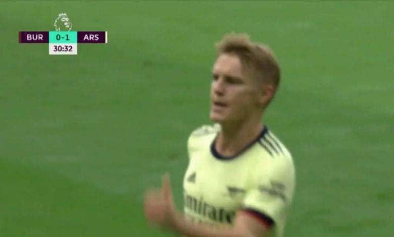 هدف اوديجارد الرائع ضد بيرنلي 1-0 الدوري الانجليزي
