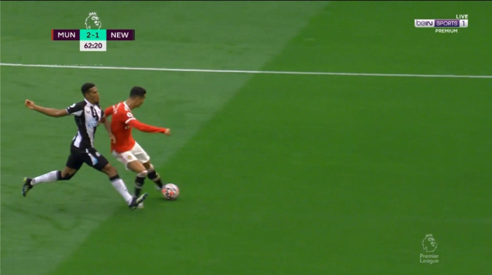 هدف كريستيانو رونالدو الثاني ضد نيوكاسل 2-1 الدوري الانجليزي