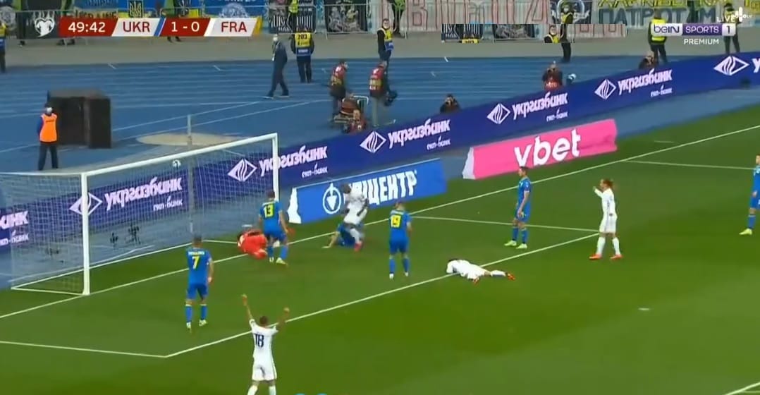 هدف فرنسا الاول ضد اوكرانيا 1-1 تصفيات كاس العالم