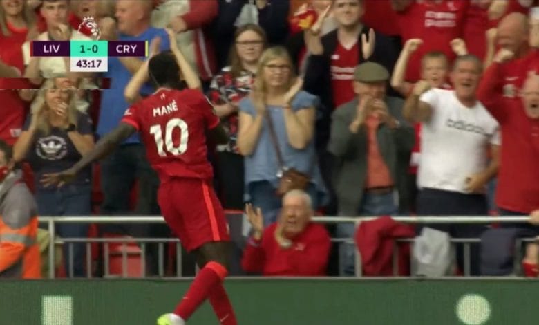 هدف ساديو ماني ضد كريستال بالاس 1-0 الدوري الانجليزي