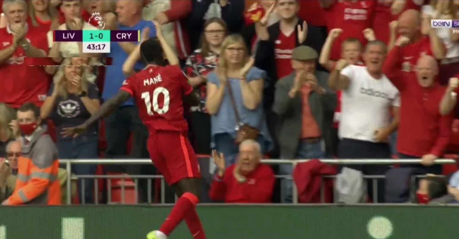 هدف ساديو ماني ضد كريستال بالاس 1-0 الدوري الانجليزي