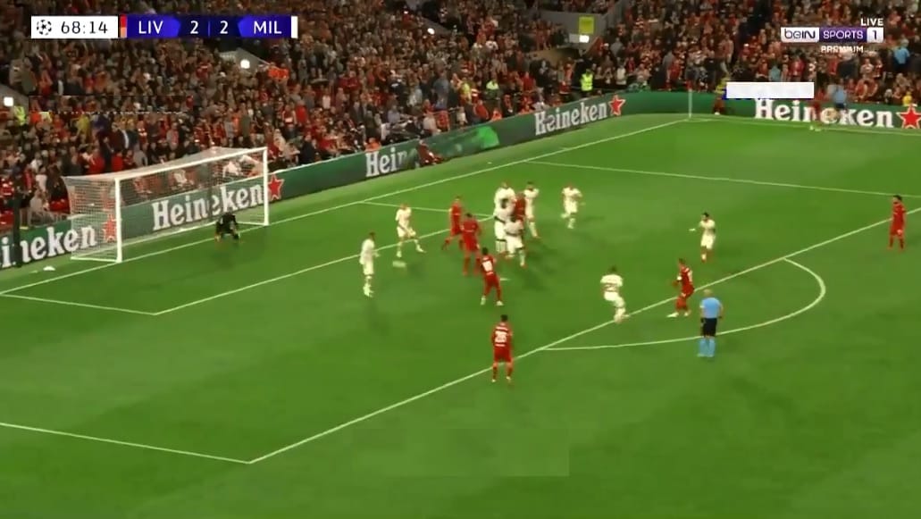 هدف ليفربول الثالث ضد ميلان 3-2 دوري ابطال اوروبا