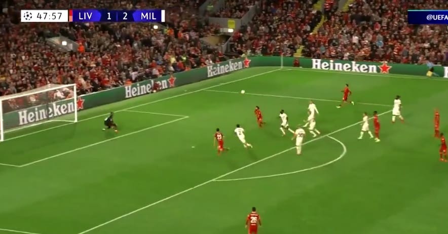 هدف محمد صلاح ضد ميلان 2-2 دوري ابطال اوروبا