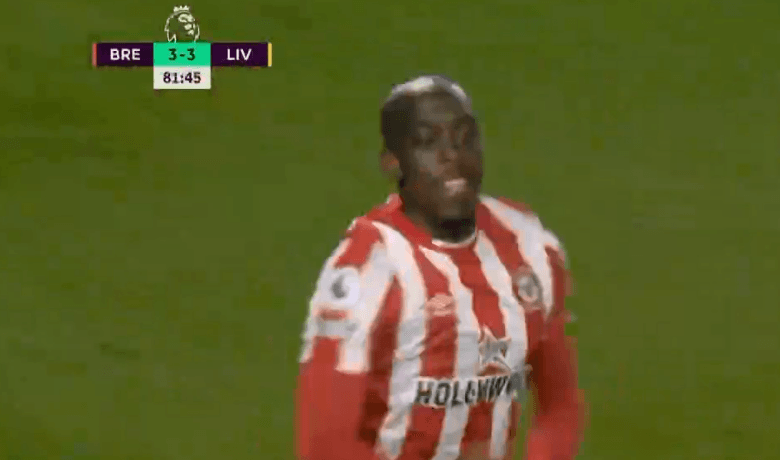 هدف برينتفورد الثالث ضد ليفربول 3-3 الدوري الانجليزي