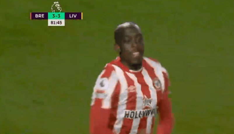 هدف برينتفورد الثالث ضد ليفربول 3-3 الدوري الانجليزي