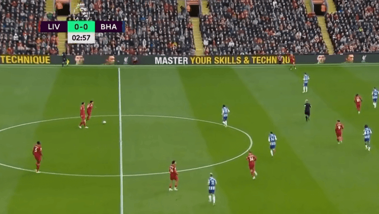 هدف ليفربول الاول ضد برايتون 1-0 الدوري الانجليزي