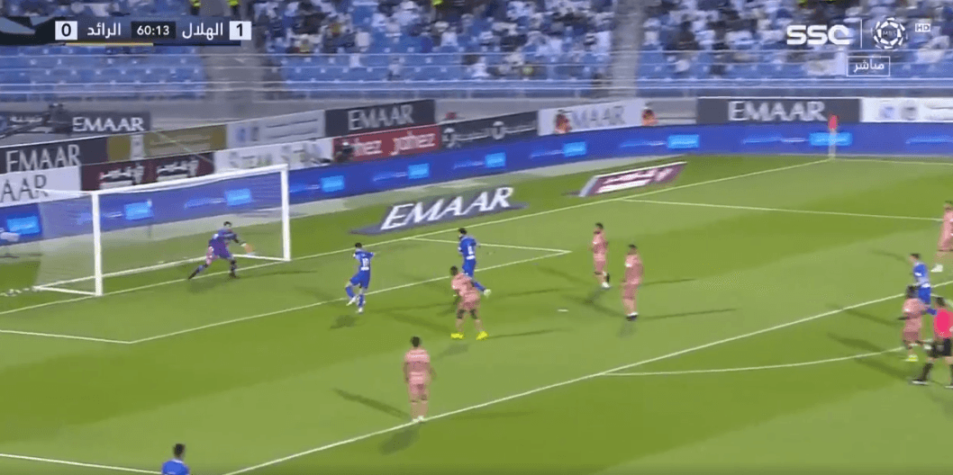 هدف الهلال الثاني ضد الرائد 2-0 الدوري السعودي