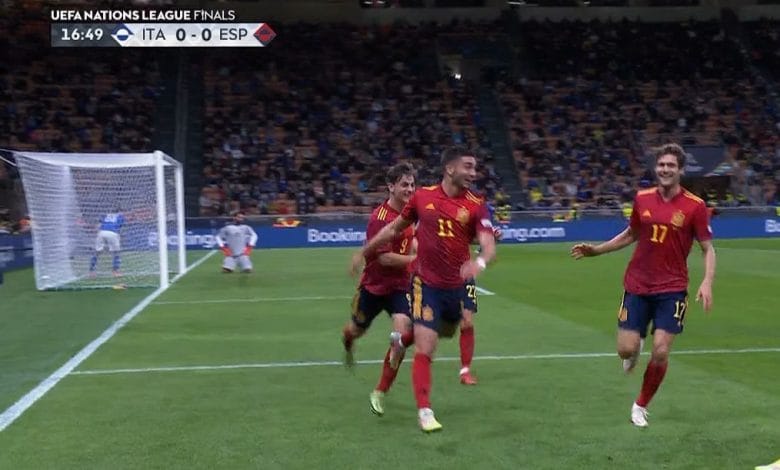 هدف اسبانيا الاول ضد ايطاليا 1-0 تعليق عصام الشوالي