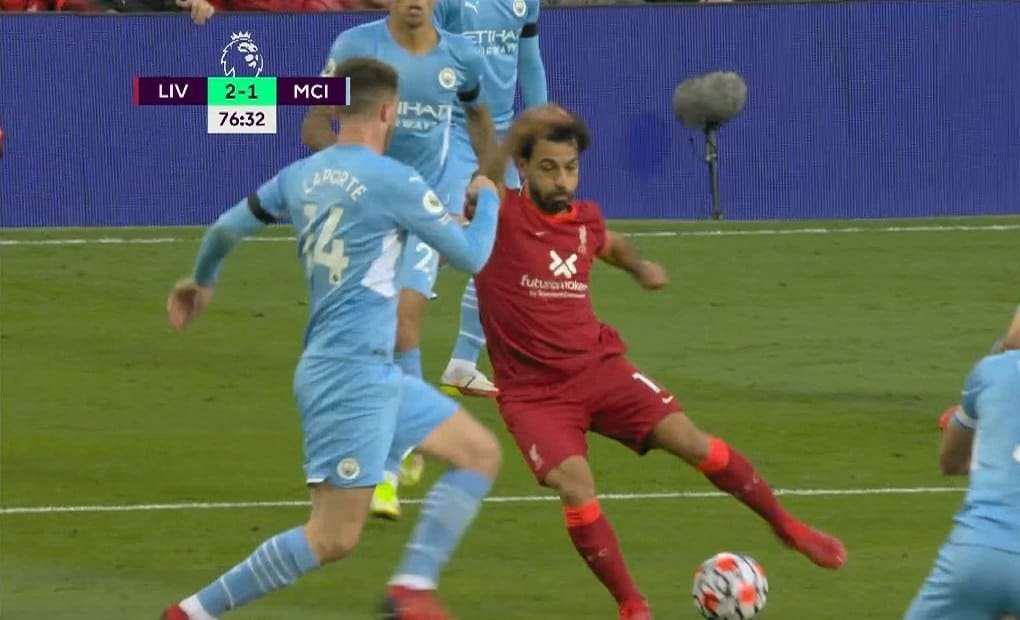 هدف محمد صلاح العالمي ضد مانشستر سيتي 2-1 الدوري الانجليزي