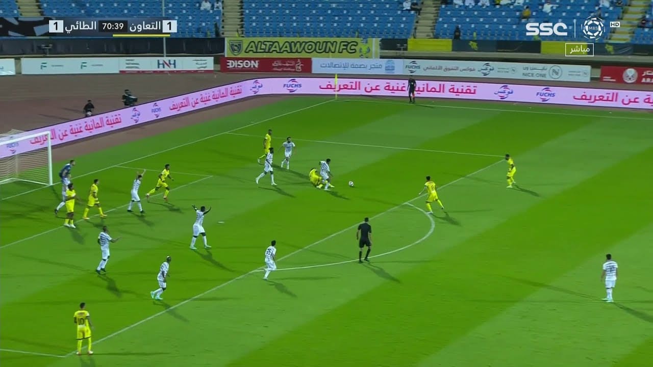 اهداف مباراة الطائي والتعاون 2-1 الدوري السعودي