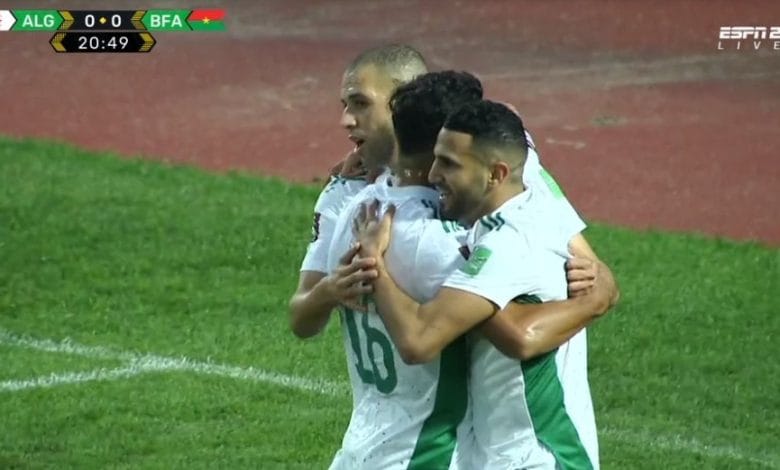 هدف رياض محرز ضد بوركينا فاسو 1-0 تصفيات كاس العالم
