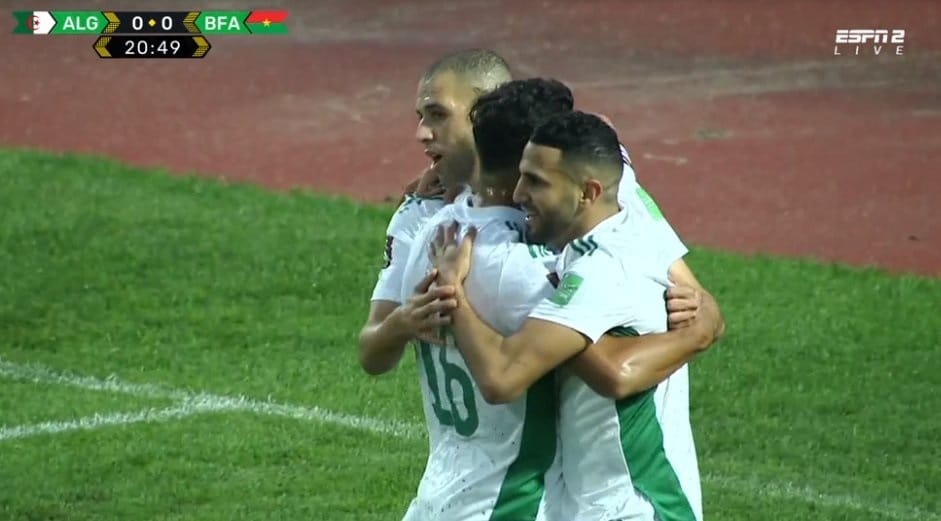 هدف رياض محرز ضد بوركينا فاسو 1-0 تصفيات كاس العالم