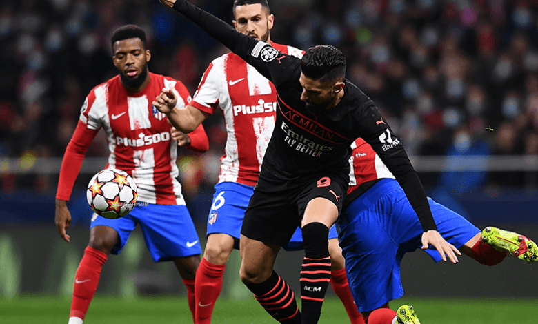 نتيجة مباراة اتلتيكو مدريد وميلان