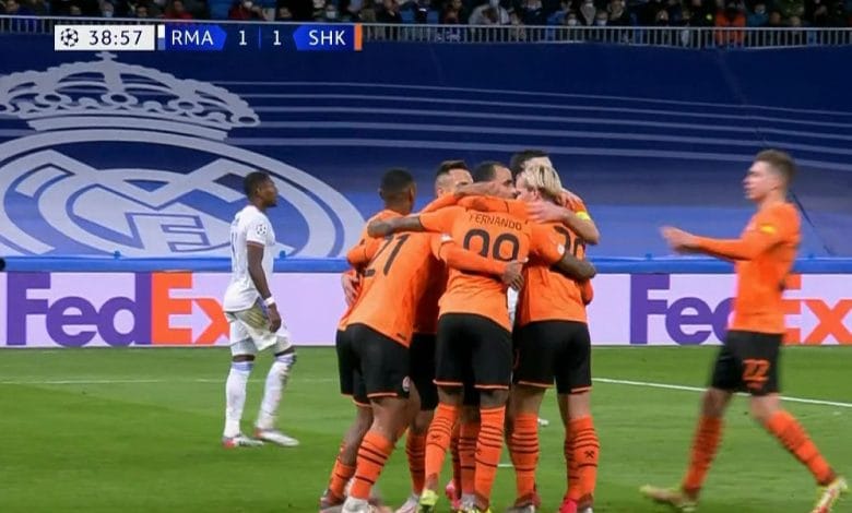 هدف شاختار الاول ضد ريال مدريد 1-1 دوري ابطال اوروبا