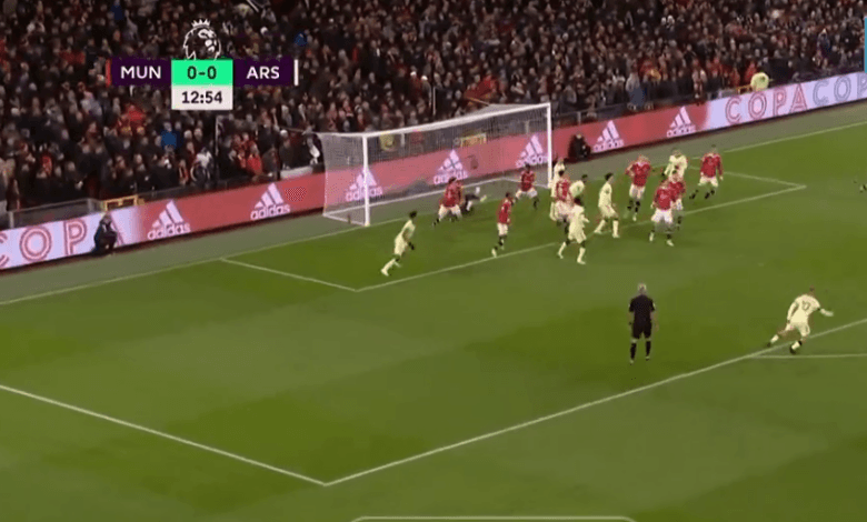 هدف ارسنال الاول ضد مانشستر يونايتد 1-0 الدوري الانجليزي
