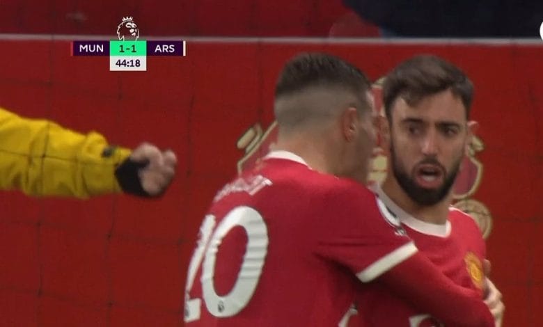 هدف مانشستر يونايتد الاول ضد ارسنال 1-1 الدوري الانجليزي