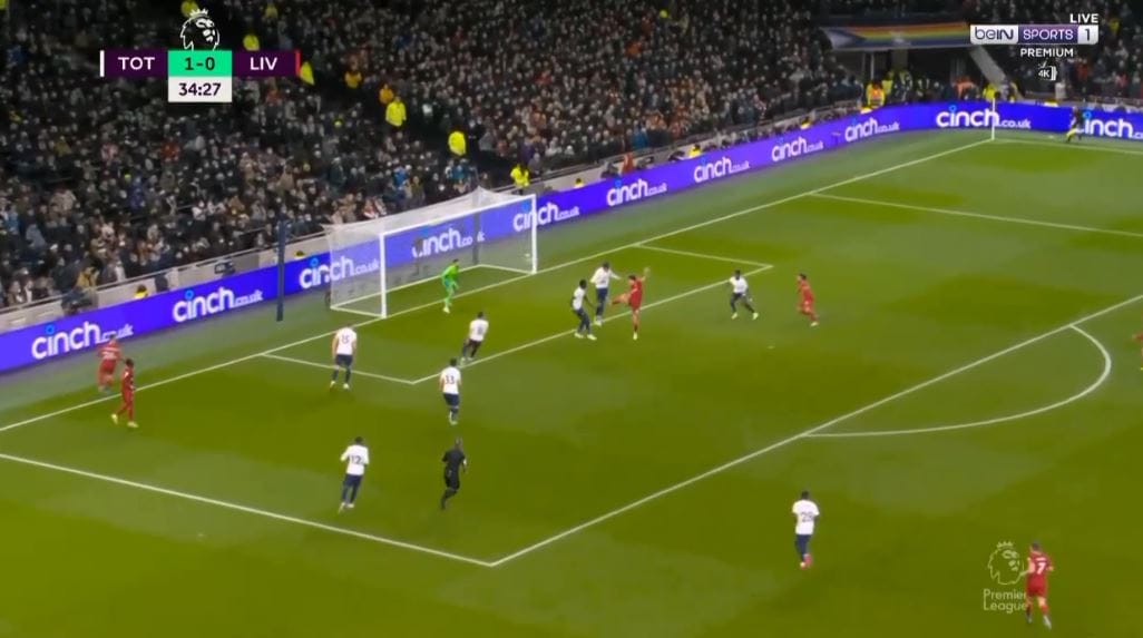 هدف ليفربول الاول ضد توتنهام 1-1 جوتا