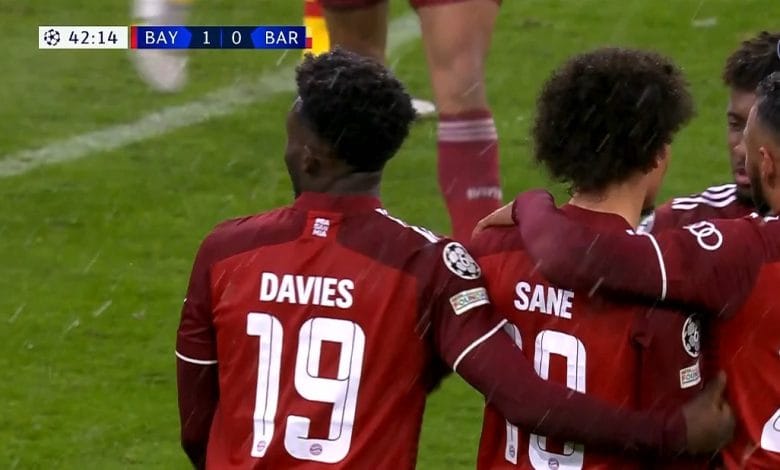 هدف بايرن ميونخ الثاني ضد برشلونة 2-0 ساني
