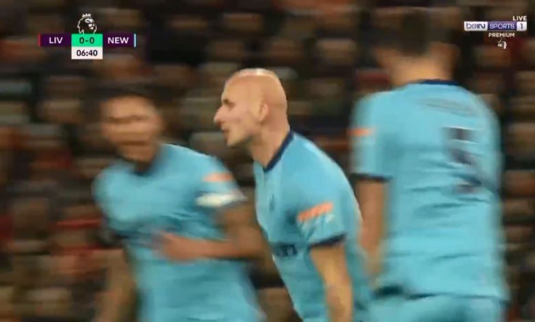 هدف نيوكاسل الاول ضد ليفربول 1-0 الدوري الانجليزي