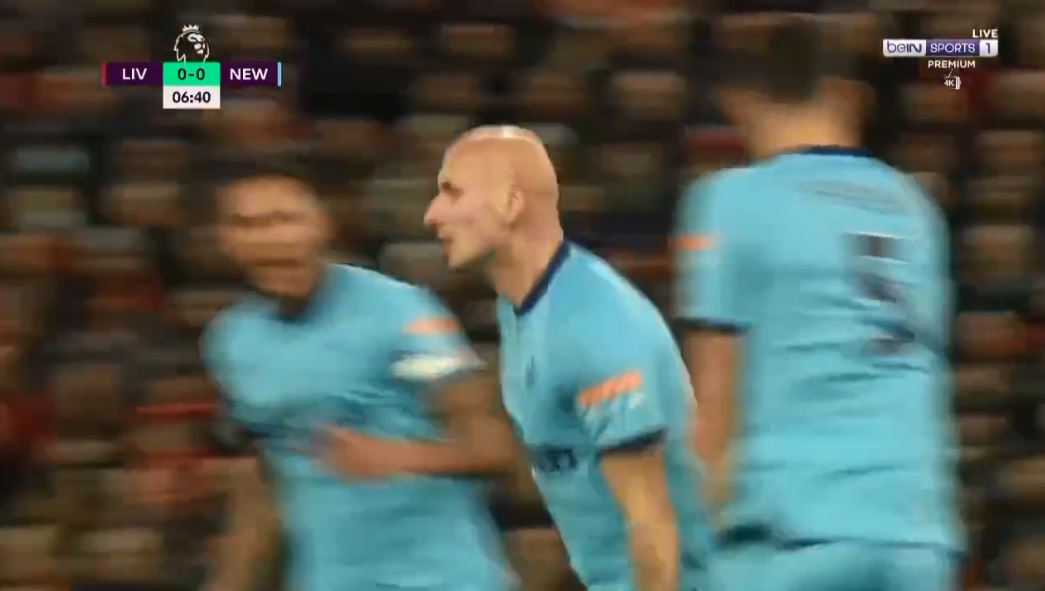 هدف نيوكاسل الاول ضد ليفربول 1-0 الدوري الانجليزي