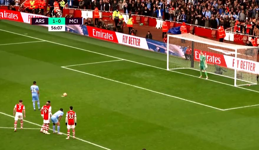 هدف رياض محرز ضد ارسنال 1-1 الدوري الانجليزي