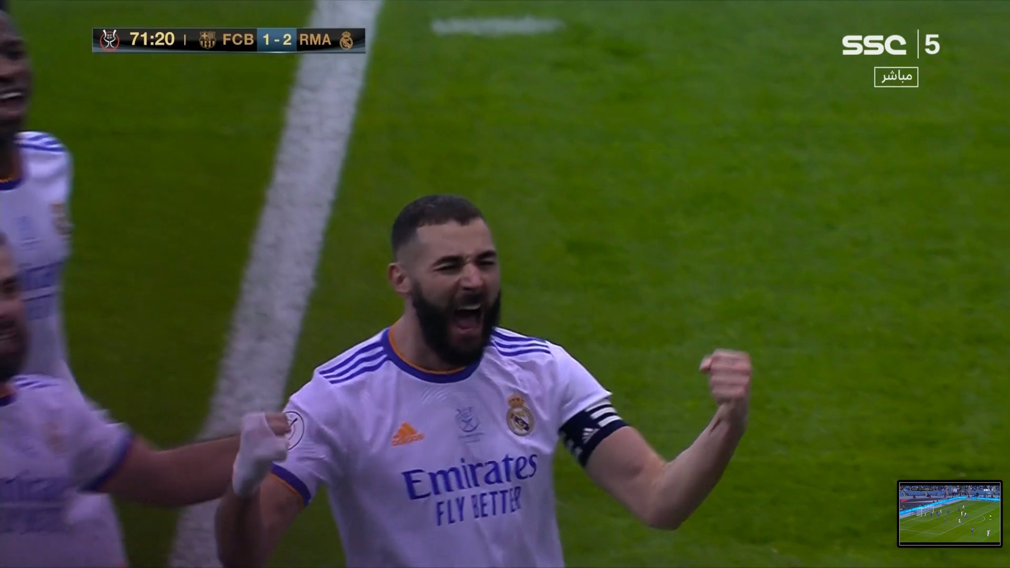 هدف ريال مدريد الثاني ضد برشلونة 2-0 كريم بنزيما
