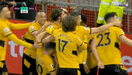 هدف وولفرهامبتون الاول ضد مانشستر يونايتد 1-0 الدوري الانجليزي