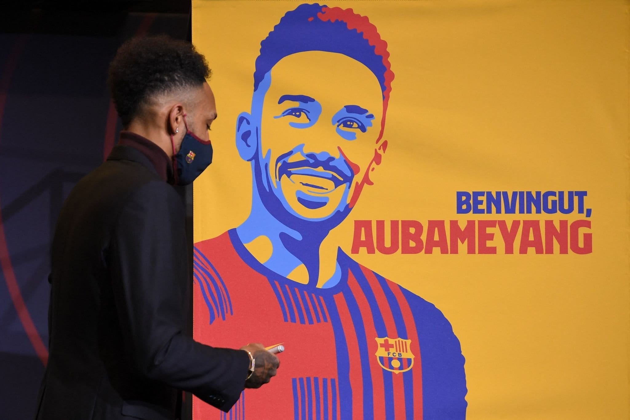 اوباميانج يعلق على انضمامه الى برشلونة