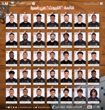 تعرف على قائمة الشباب المشاركة في دوري ابطال اسيا