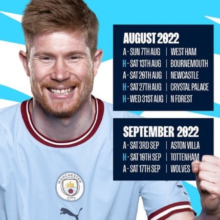 جدول مباريات مانشستر سيتي في الدوري الإنجليزي موسم 2022/2023