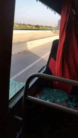 اعتداء جماهير الاسماعيلي على حافلة جماهير النادي الأهلي