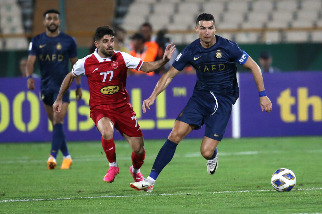 رونالدو أثناء مشاركته في مواجهة النصر ضد برسبوليس